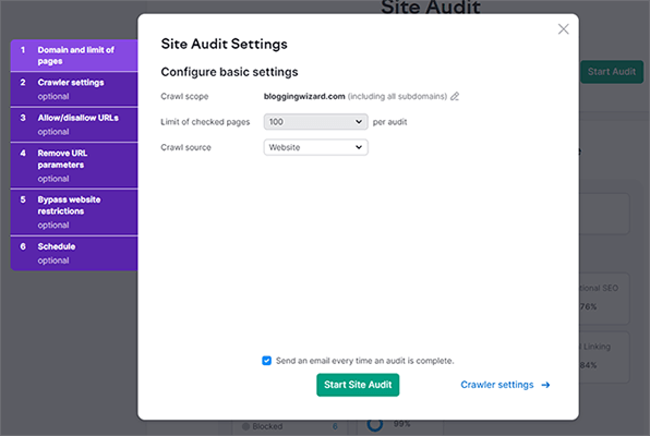 11 site audit urls