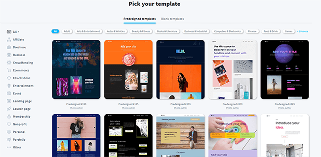 22 website builder niche