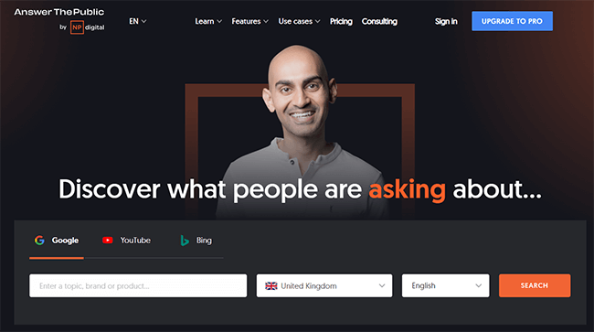 Answer The Public Homepage