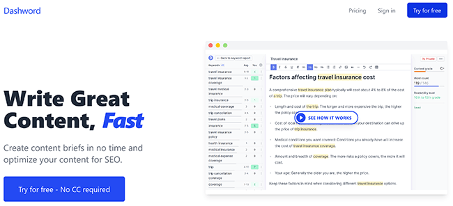 dashword homepage
