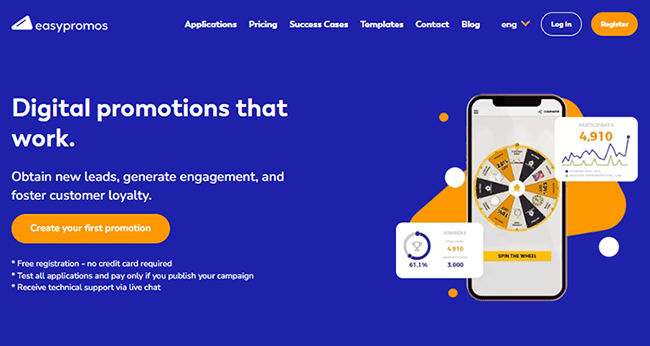 easypromos homepage