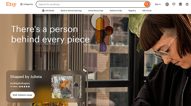 Etsy Homepage