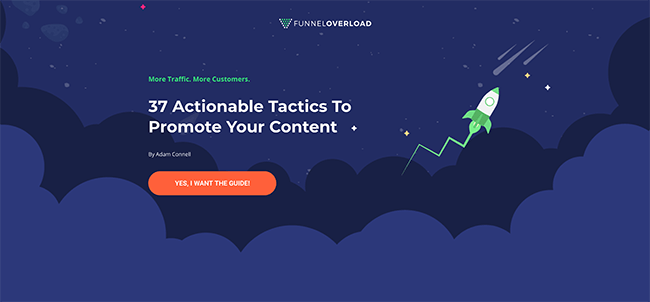 Funnel Overload landing page converts at over 30 percent
