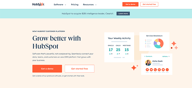 hubspot homepage