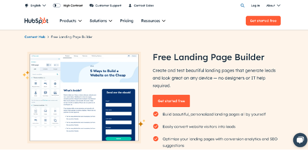 Hubspot landing pages