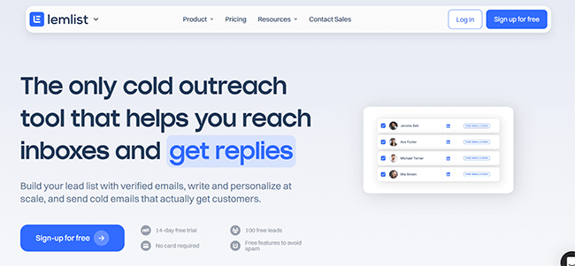 Lemlist Homepage