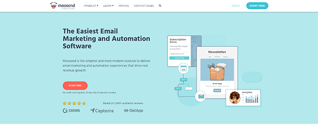 Moosend Homepage