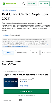 Optimize for mobile - NerdWallet