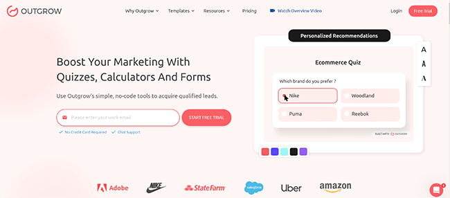 Outgrow Homepage