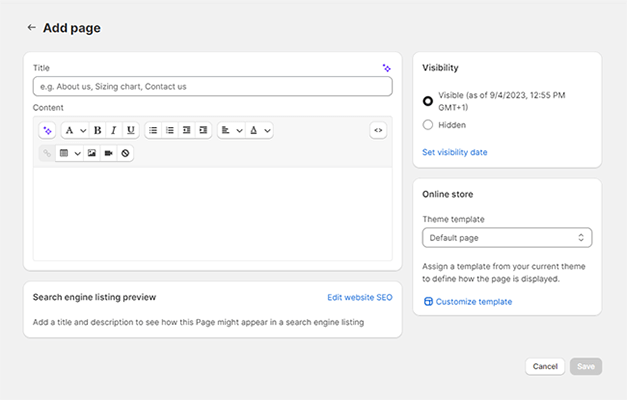 pages add