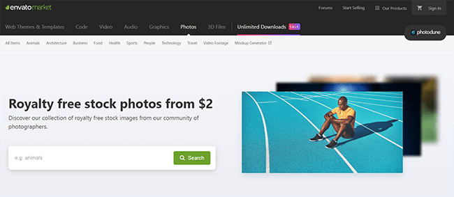 photodune homepage