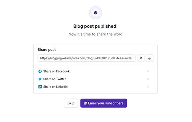 Post editor - links