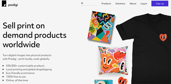 prodigi homepage