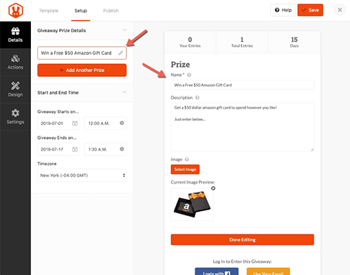 rafflepress ui