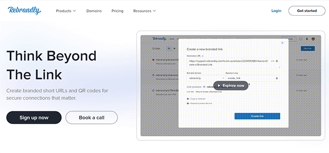Rebrandly Homepage