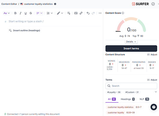 surfer seo ui