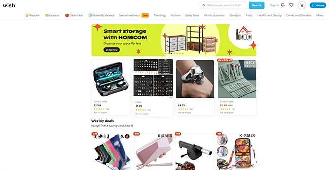 wish homepage