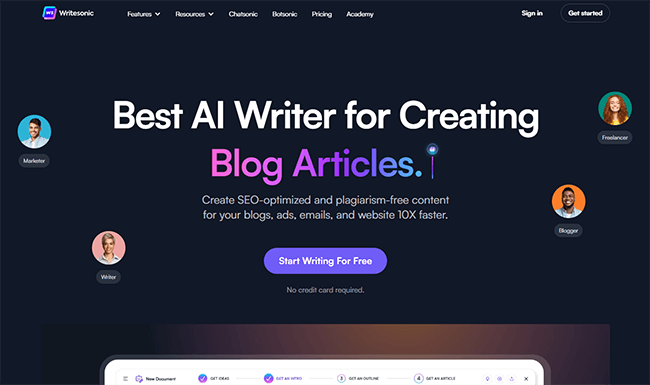 writesonic homepage